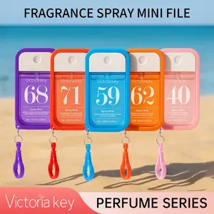 Portable Digital Fragrance Spray 48ML, Pocket Perfume with Hook, 5 Scents, Long-Lasting Fine Mist, Floral Scent, Compact Size, Multiple Choices