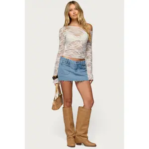 Gloriana Braided Denim Mini Skort