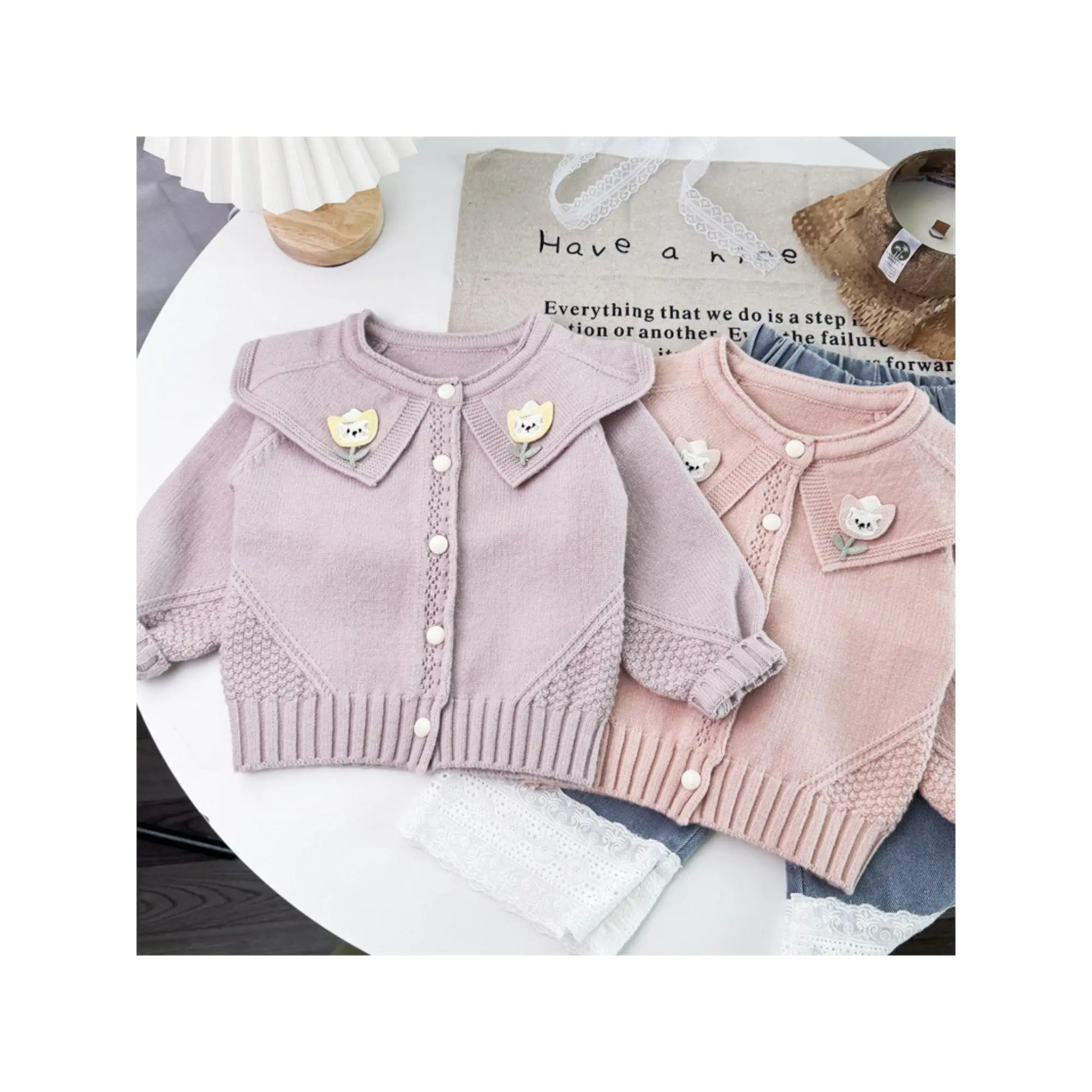 NEWSweet Girls Cardigan, Spring Knit Jacket, Fashionable Toddler Cover-Up, Toddler Outerwear, Spring Jacket For Girls, Classic Cardigan Design, Stylish Toddler Outfit, Highquality Yarn, Comfortable Texture, Buttonup Top, Lightweight Coverup, Toddler