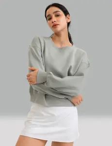 Colorfulkoala Workout Velvra Modal Fleece Sweatshirt Long Sleeve Thumb Hole Crewneck Pullover Vintage Washed Fabric for Casual Comfort