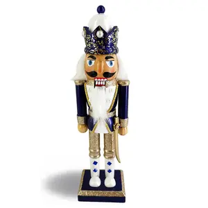 King Nutcracker Navy Gold with Navy Jacket and Crown 10 inch