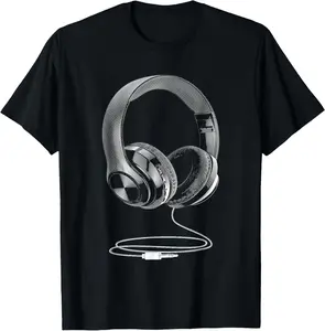 Cool Headphones Design For Men Women DJ Music Artist Lover Summer Casual Shortsleeve Cotton T-Shirt