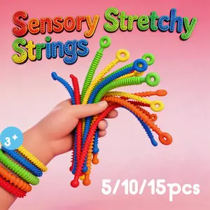 5/10/15pcs of Interesting Wristband Sensory Toys,Easter Basket Stuffers - Sensory Stretchy Strings - Stimulating Fidget Toys for Toddlers - Easter Gifts for Kids - Non-Mouthable 3+ - Super Sensory
