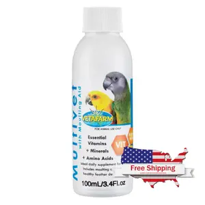 Vetafarm Multivet with Aid Bird Supplement 100ml - Essential Vitamins Minerals & Amino Acids for Feather Production in Aves
