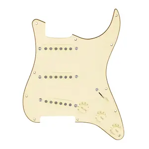 920D Custom Generation  Loaded Pickguard For Strat With Aged White Pickups and Knobs, Aged White Pickguard For Strat, and S5W Wiring Harness