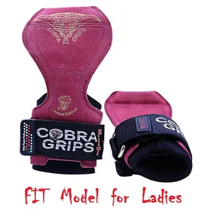 Cobra Grips FIT Red Leather Weight Lifting Straps Hooks Alternative, Power Lifting