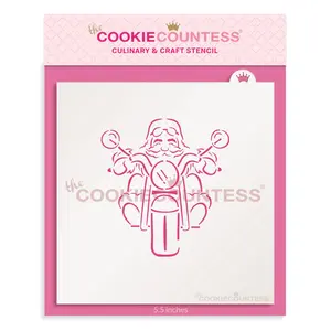 Santa Motorcycle Large Stencil