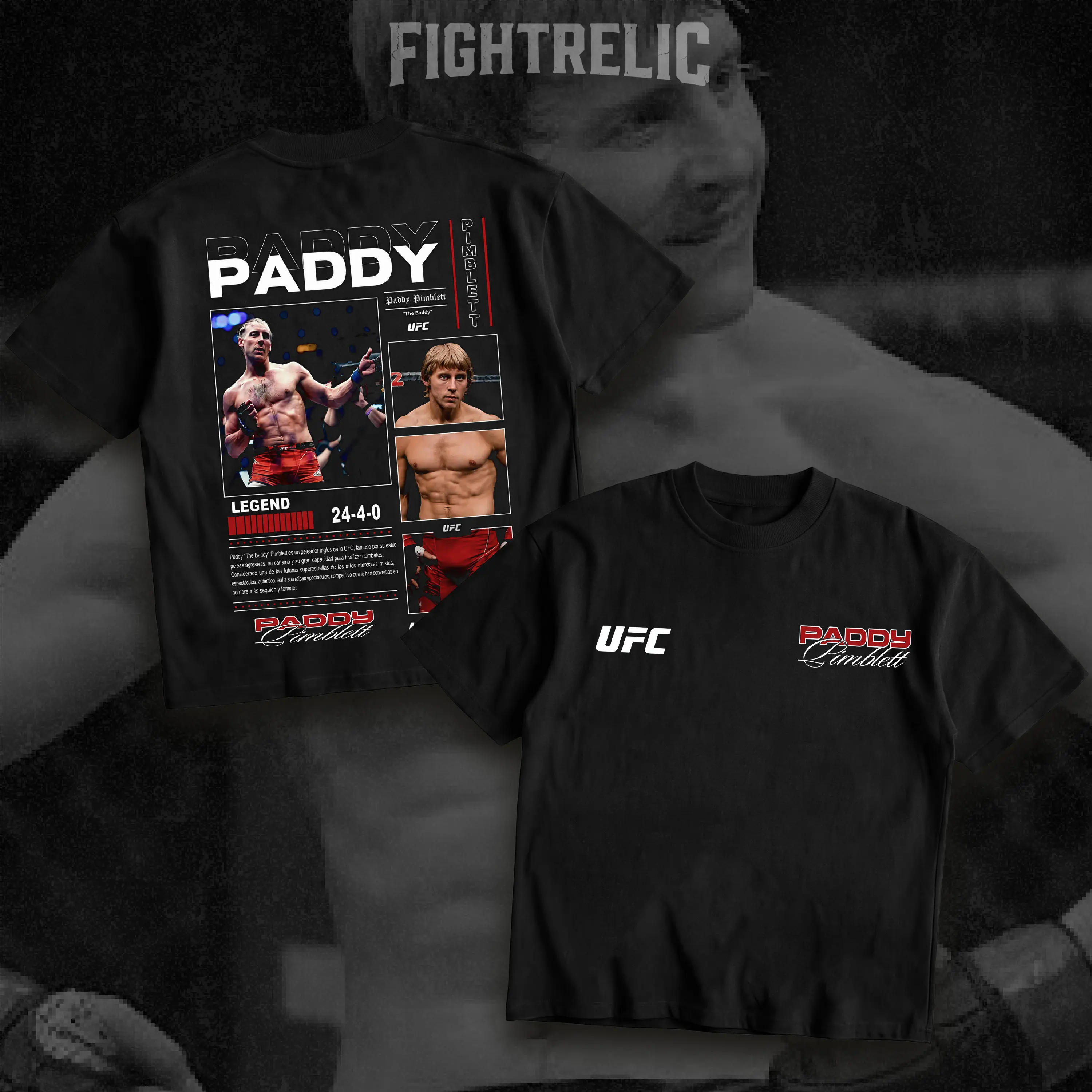 FIGHTRELIC Men's UFC Paddy Pimblett "The Baddy" T-Shirt, The Baddy UFC Graphic Tee, UFC MMA Shirt, Gift for Fighters, Sports Apparel Cotton Tee, Gift for Him, Gift For Her, Made In USA.