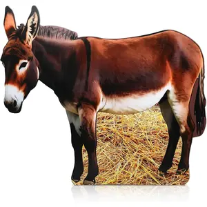Yookeer 4.9ft Donkey Cardboard Cutout Nativity Scene Decor Life Size Religious Party Donkey Photo Prop for Sunday School, Vbs, Easter, Religious Events, Church Yard, Outdoor Farm Theme Decoration