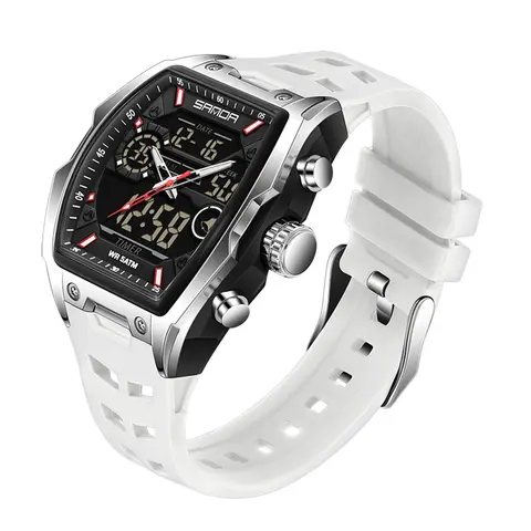 Men's Fashion Quartz Multifunctional Analog Digital Watch, Casual Sporty Multifunction Wristwatch with Luminous Dial and Alarm Mode for Everyday Use