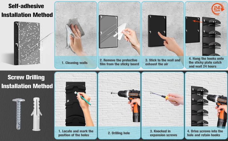 【SummerVibes】2 Hat Organizer Wall Mounted Baseball Cap Rack Black or White Adhesive Mount Holds 18 Hats for Closet Door Bedroom Easy Access Display Installation
