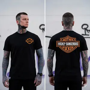 Mother Highly Dangerous F Biker T-shirt, Bold Outlaw Motorcycle Style Graphic Tee, Unisex Streetwear, Menswear, Gift For Men