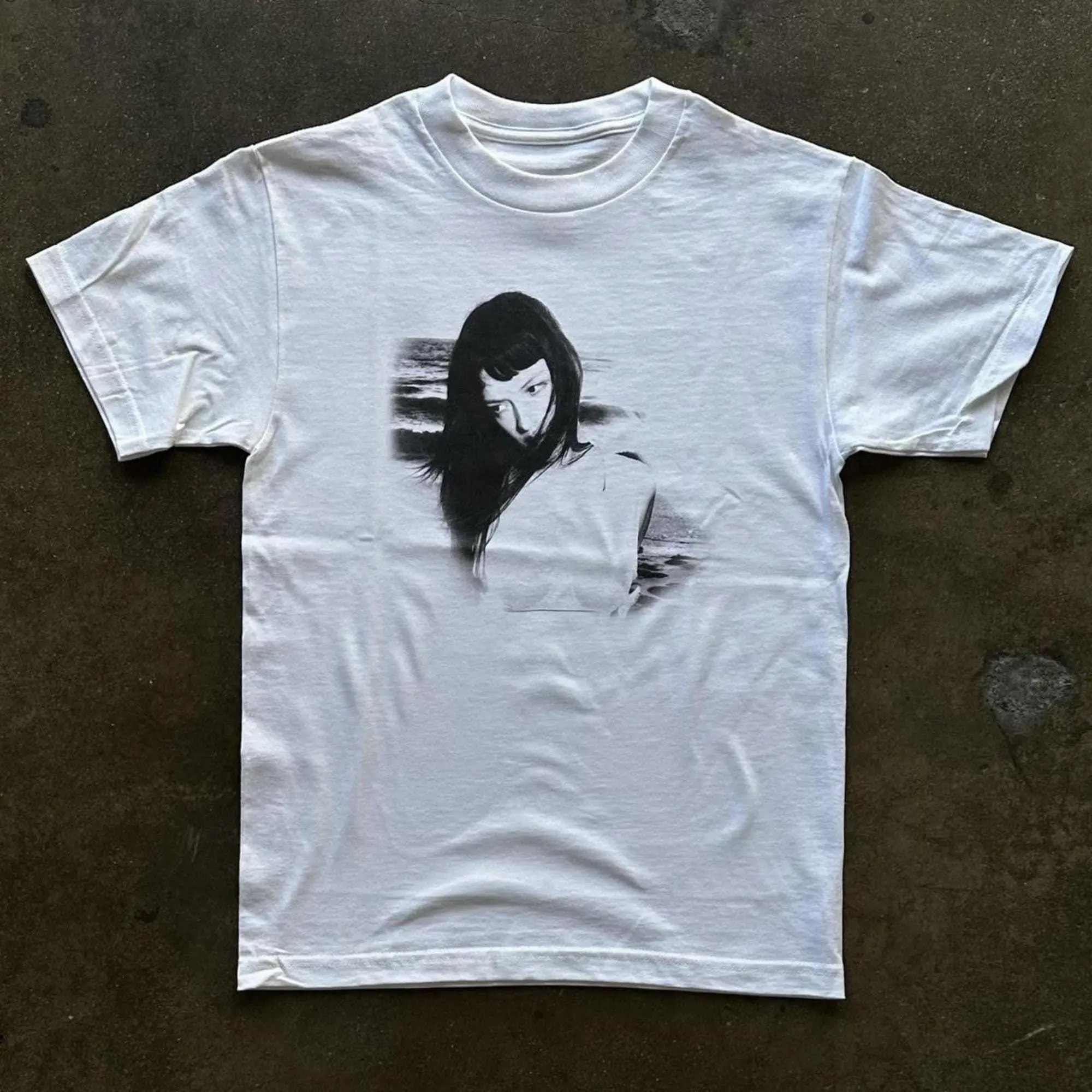 Black White Noir Tee - Retro Portrait Beach Shirt