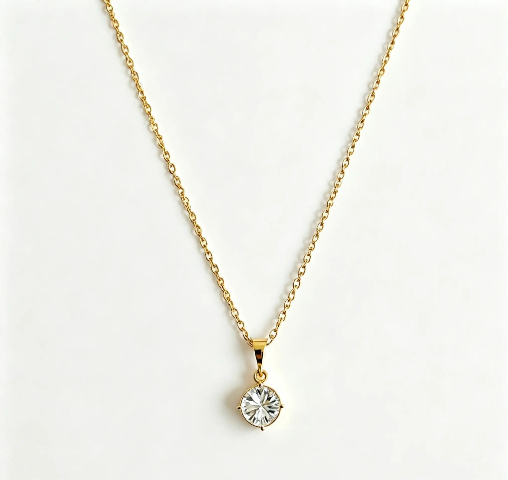 Beautiful Living Necklace, Elegant Solitaire CZ Necklace, Dainty 1.5ct Stackable Jewelry for Women, Hypoallergenic Tarnish-Resistant Flag Necklace, 18-inch Chain for Daily Wear