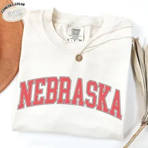 Comfort Colors Nebraska T-Shirt – Vintage Nebraska Football Shirt, Game Day Tee, Huskers Fan Shirt, Unisex College Apparel