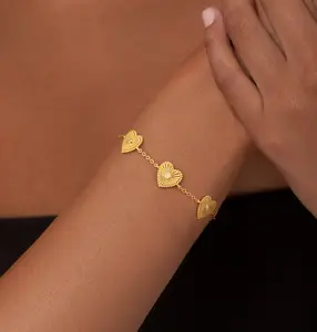 TEWIKY Greenish Spring Jewelry Gold layered Five-Zircon Laser Striped Bracelet for Women Dainty Simple with Elegant Hypoallergenic Jewelry Party Daily Wear For Fashion Items,Holiday gifts