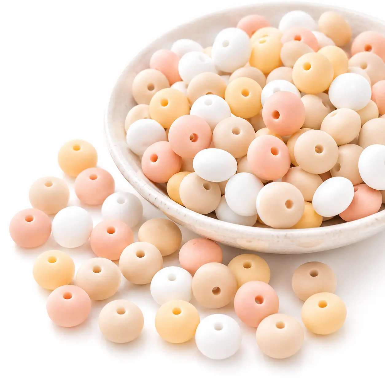 200Pcs 12mm Silicone Lentil Beads, 4 Color Abacus Spacer Bead Mix with 50 of Each Color for DIY Keychains, Lanyards, Bag Charms and Creative Craft Projects handmade supply