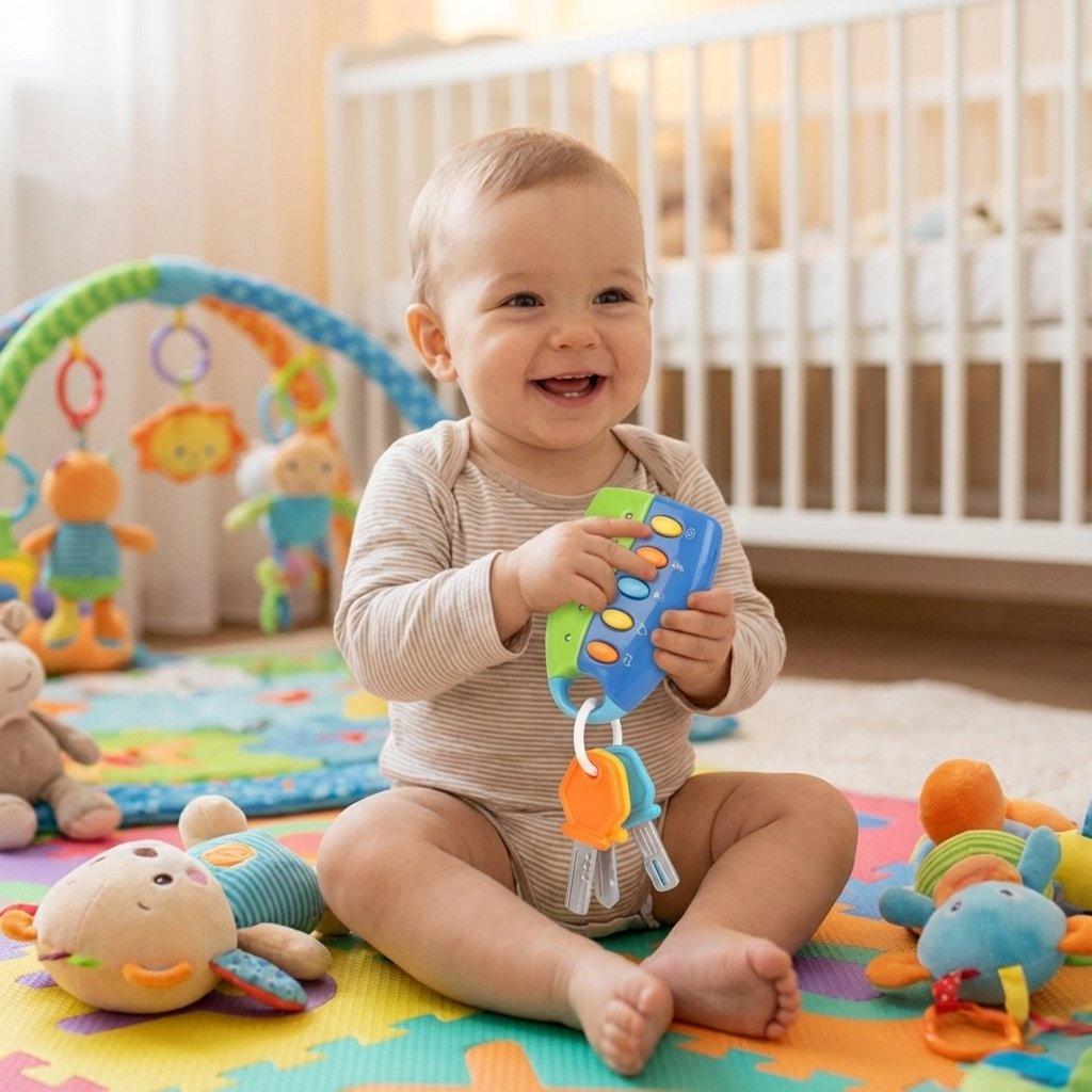 2 Pack Simulated Car Key Toy with Music & Light Effects, Musical Light-Up Sensory Toy, Creative Educational Toy for Birthday Gifts