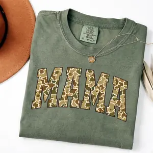 Comfort Colors Mama Shirt, Camo Mama Tee, Trendy Mom Shirt, Mother's Day Gift for Mom, Aesthetic Mama Graphic Tee, Gift for Her, Cute Mom Outfit