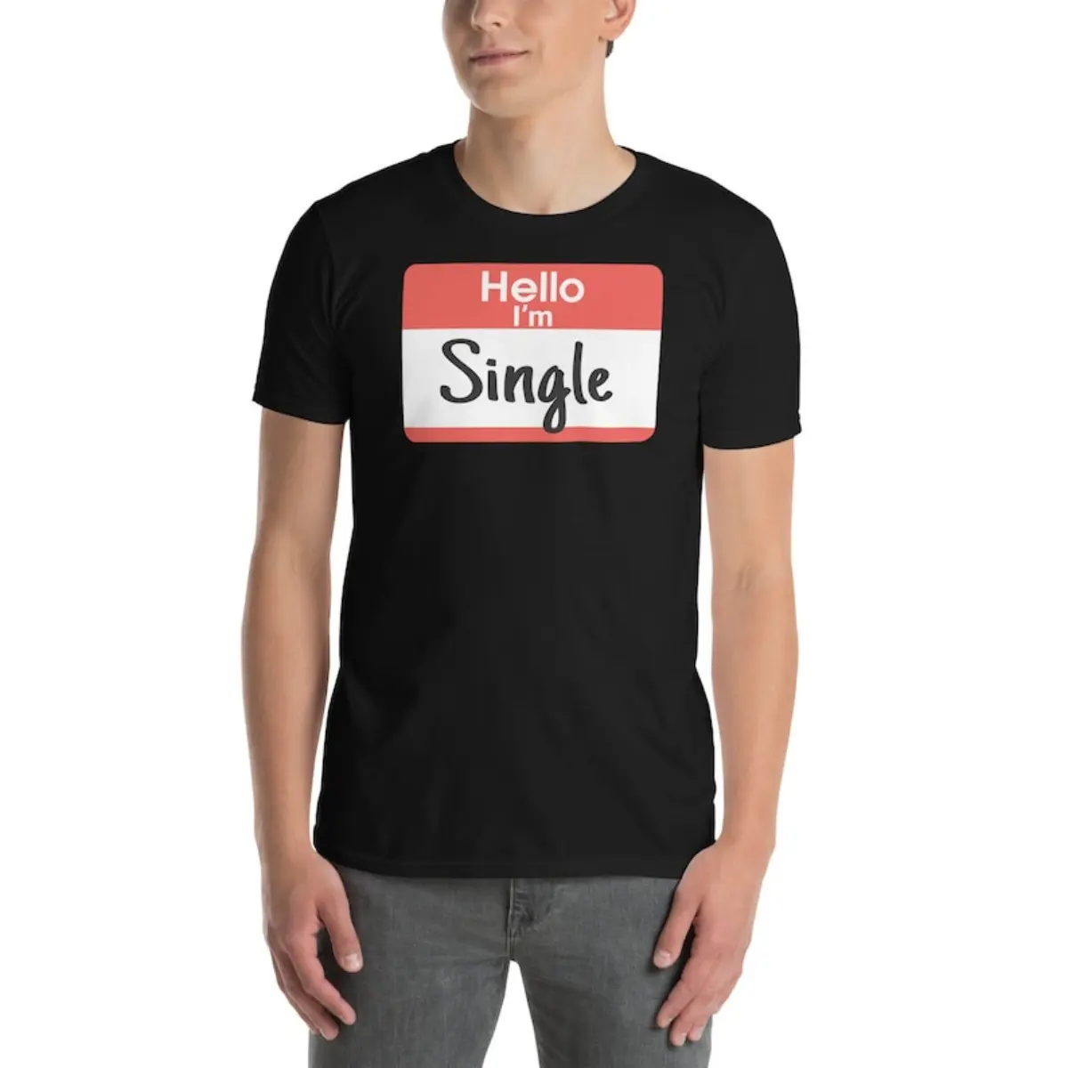 Multiple Single-Themed T-Shirts Available- Unisex T-Shirt-Perfect for gifting to your single friends!Hello I'm Single T-Shirt，I'm Single Say Hi T-Shirt， Holiday Season | Singles Shirt | Singles Humor | Funny Single Unisex Single Tee Soft Classic