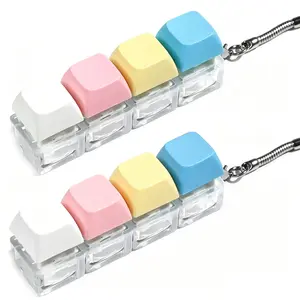 Keyboard-Style Fidget Toy Keychain Ultra-Refined Design with 4 Keys Durable Eco-Friendly Silicone & ABS Material for Adults Relaxation & Tactile Feedback Everyday Gift