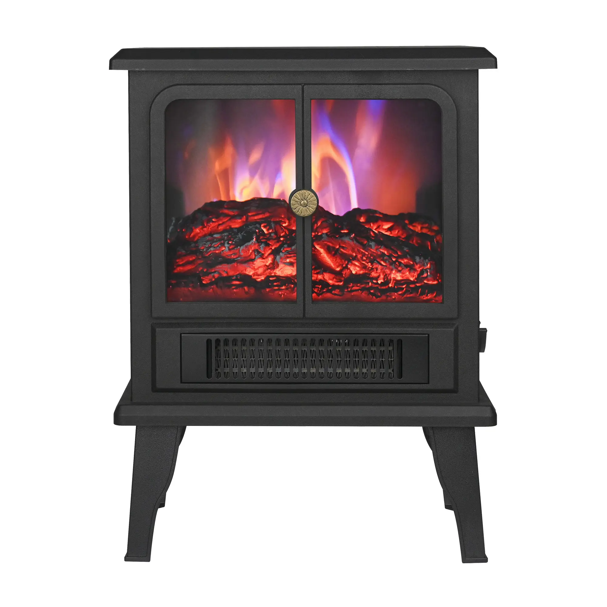 Electric Fireplace Stove Heater Fireplace Heaters for Indoor Use with Realistic Flame Effect Freestanding Electric Stove Heater 1500W, Adjustable Heating