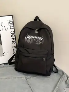 Metal Band Font Backpack, Gothic Punk Style, Unique Design for School, Commute, Travel, Subculture Fashion, Practical and Stylish