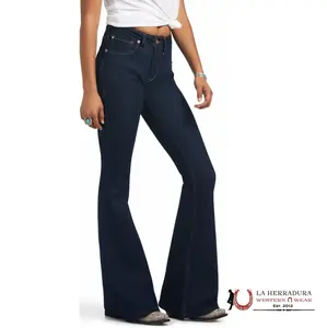 ARIAT WOMEN HIGH RISE  FLARE RINSE JEANS - 10037948