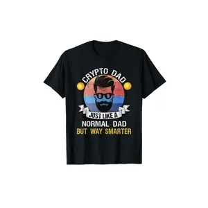 Men's Casual Round Neck Short-Sleeve Crypto Tee, Unisex Menswear Tops with Bitcoin Dogecoin Design, Pure Cotton Regular Fit Summer Adult Shirt (S-XXXL, Black)