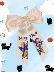 Large Kpop Hair Bow with Girl Band Printed Ribbons | Comfortable Secure Clip | Versatile Design