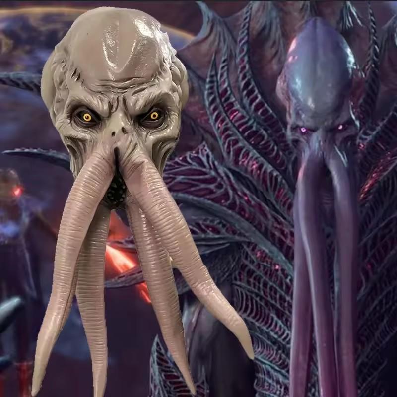 Game Baldur Gate 3 Lllithid Mind Flayer Squiddy Mask Cosplay Octopuses Monster Latex Helmet Halloween Party Costume Props Decor movie