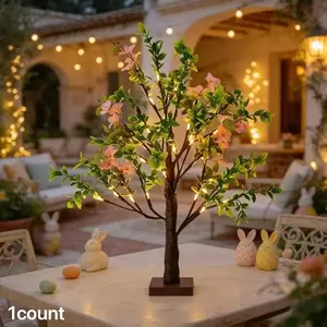 Romantic Peach Tree LED Night Light, Adjustable Branches, USB & Battery Powered, Ideal for Bedroom, Photography, Christmas, Easter Decor