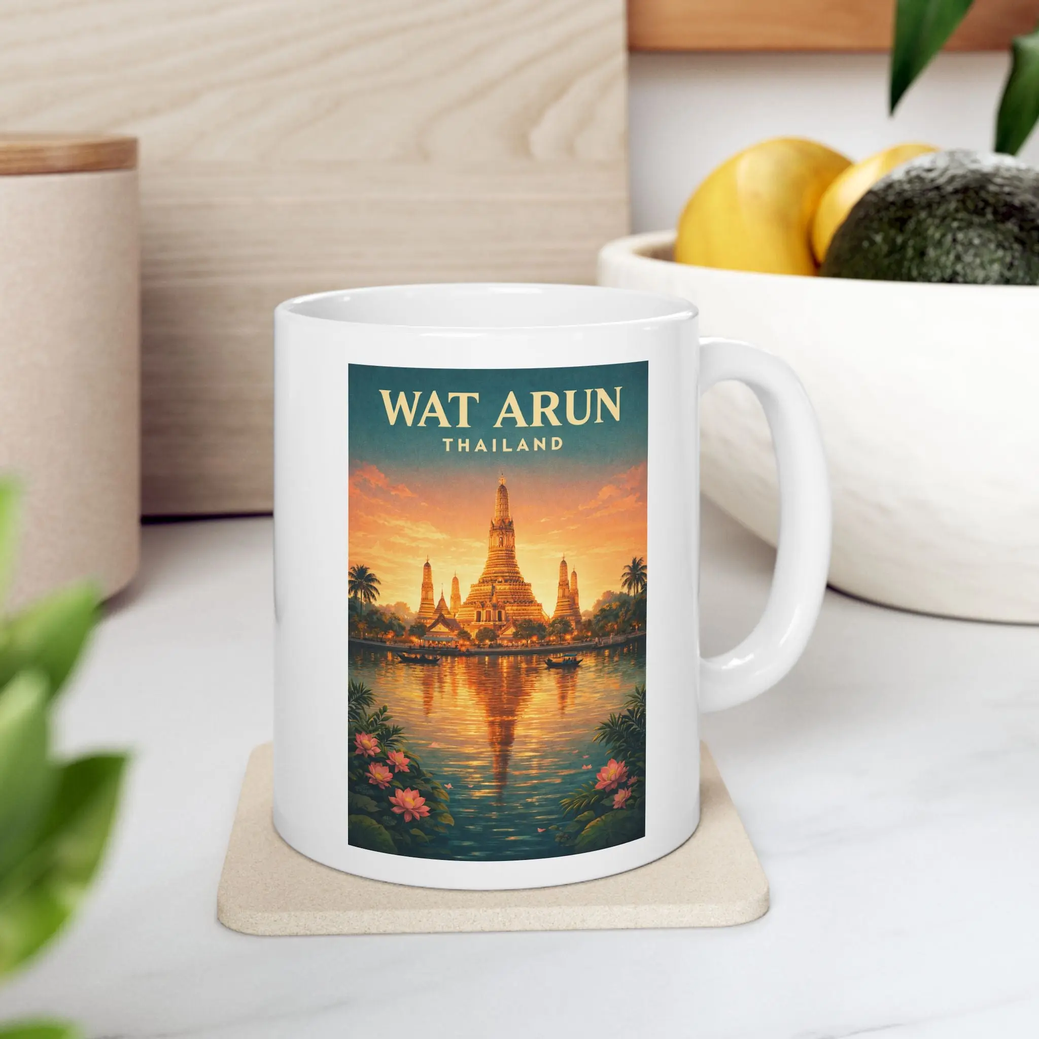 Wat Arun Mug, Bangkok Thailand Coffee Mug, Travel Ceramic Mug Gift