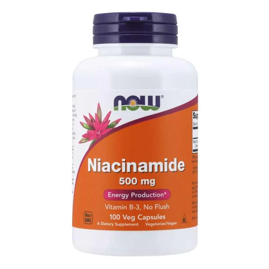 NOW Niacinamide, 500 mg, 100 Capsules