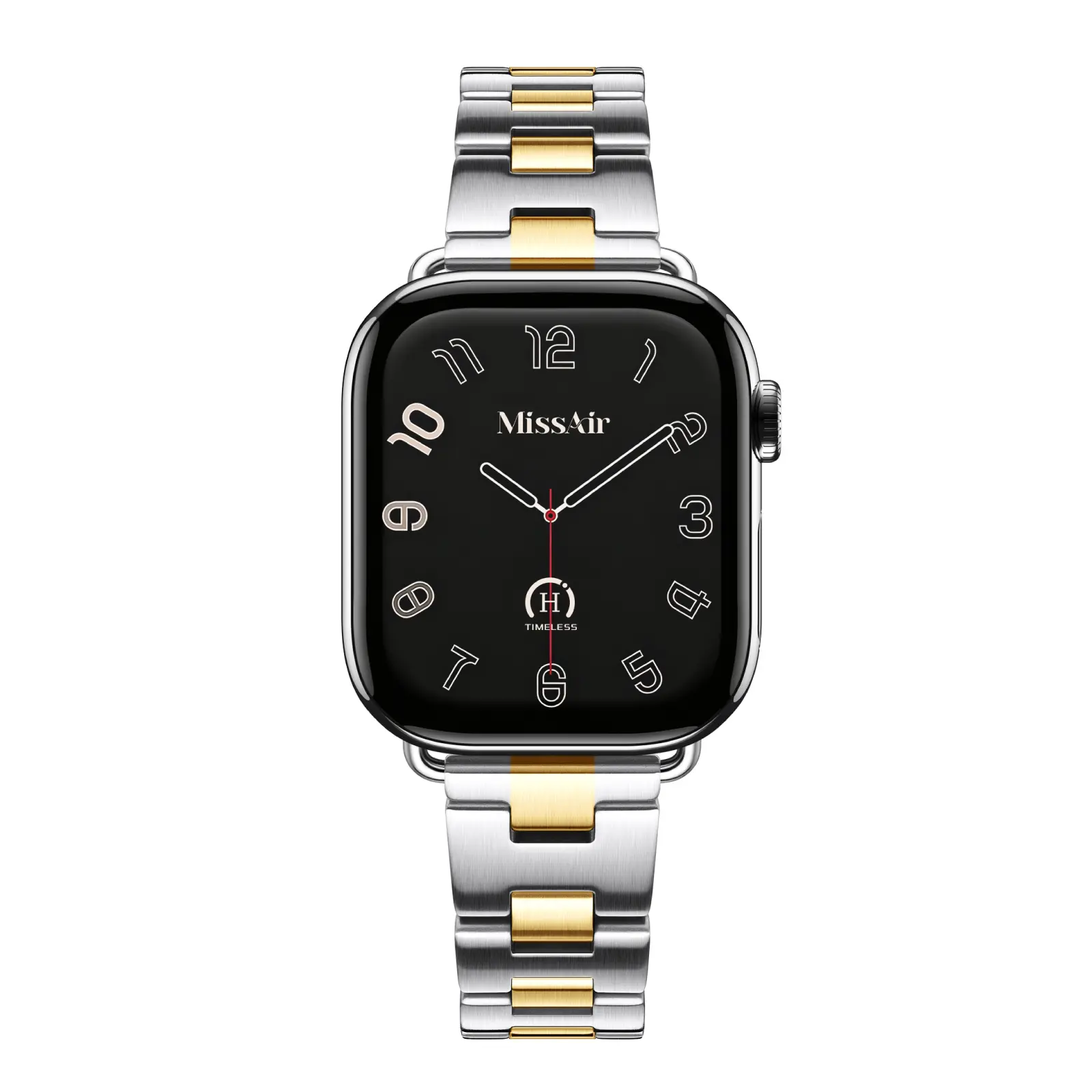 MISSAIR Halo Band 316L Stainless Steel Brushed Matte Watch Band, Compatible with Apple Watch Series 1–11, SE & Ultra, 38mm-49mm, Adjustable Bracelet Strap for Women