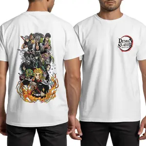 Men's Demon Slayer Hashira Cotton Apparel - Classic Soft Short-Sleeve Unisex Garment-Dyed Manga T-Shirt, Demon Slayer Fan Gift, Father's Day Gift