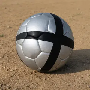 Silver & Black Soccer Ball Size 5 – Durable Training Football for Outdoor & Indoor Play | Kids & Adults Practice Match Ball