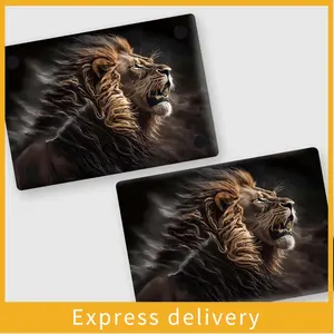 DIY Set 2 Roaring Lion Laptop Protectors for 12-15.6 Laptops, Bright Removable Self-Adhesive Decorative Stickers