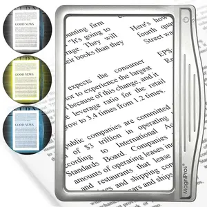 3X Rechargeable LED Page Magnifier with 3 Color Modes & Anti-Glare Lens for Seniors & Low Vision Reading