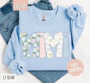 Floral Mimi Sweatshirt, Cute Spring Grandma Sweater, Coquette Mimi Crewneck