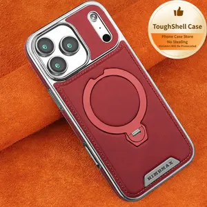 Magnetic Rotating Stand Leather Case|Compatible with IP 17 Pro Max/17 Air/16/15 Pro|Shockproof Business Luxury Phone Case