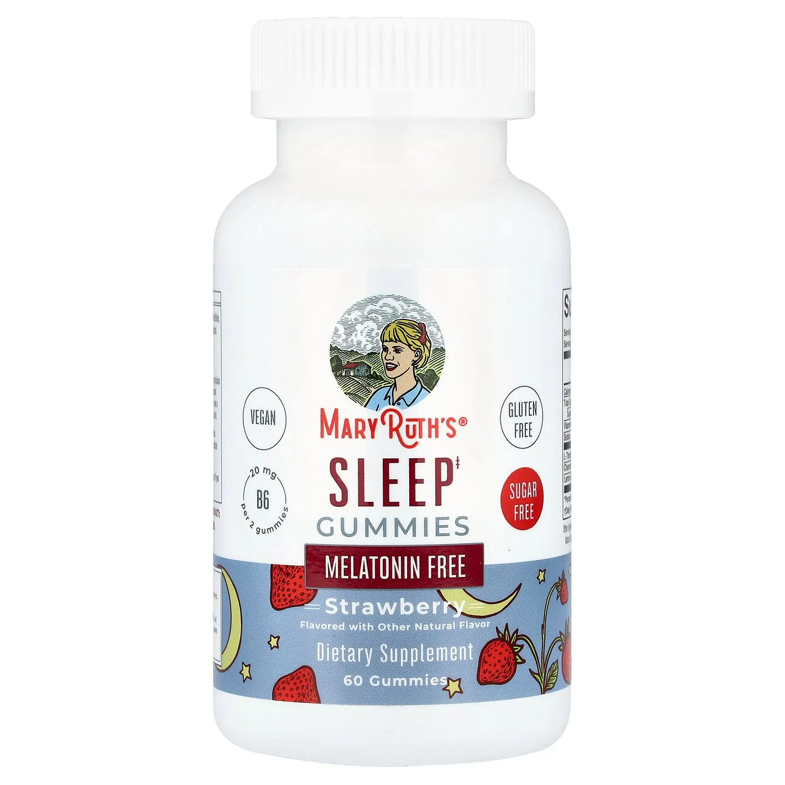 MaryRuth's Sleep Gummies, Melatonin Free, Strawberry, 60 Gummies