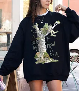 Retro Frog and Toad Reading Book Sweatshirt T-Shirt, It's A Good Day To Read A Book Shirt, National Read Book Day Gift, Frog and Toad Sweater, Frog Toad Shirt, Book Lover Shirt, Bookish Sweatshirt, A Good Day To Read, Book Day 2024 Shirt