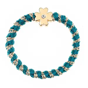 Gold clover teal green & gold