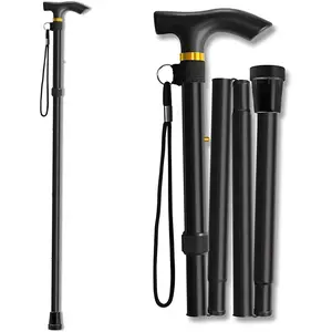 Adjustable Aluminum Alloy Folding Hiking Stick, Hiking Pole, Portable Anti-slip Hiking Stick, Lightweight Hiking Stick for Outdoor Camping Hiking, Collapsible Alloy Stick