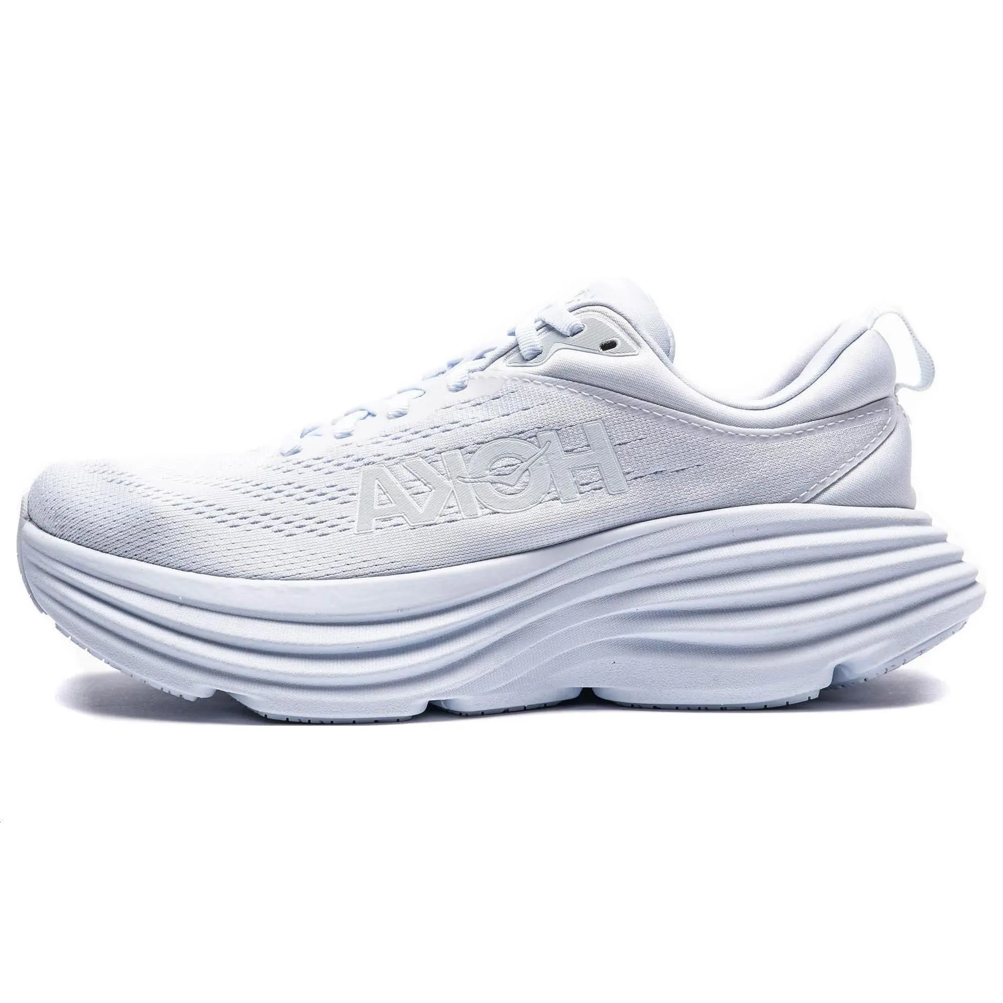 Hoka Bondi 8 Women's Running Shoe - White Sneaker, Comfortable Walking Shoes for Women, Footwear, Runner, Recovery, High Mileage, Neutral Support, Down 1/2–1 Size