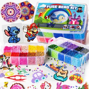 24000 5mm Fuse Beads Kit Perler Beads In 24 Colors - Ultimate Bulk Fuse Beads Set with All Tools & Organizer, DIY Craft Kit