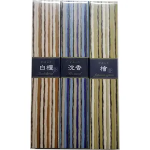 Kayuragi Incense Set of 3 Scents (Sandalwood, Aloeswood and Japanese Cypress) 40 Sticks in Each Scent