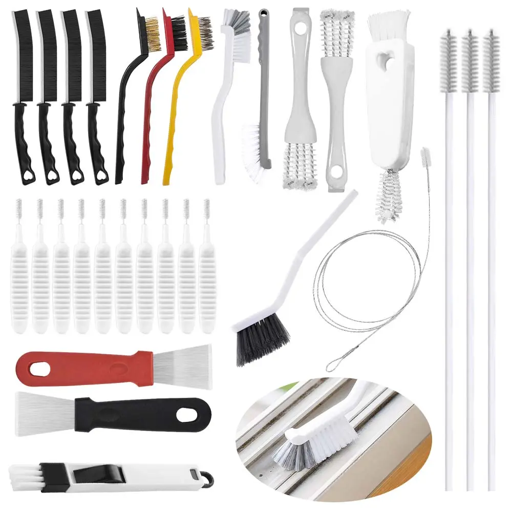 21 Packs Crevice Cleaning Brush Set, Hard Bristle Scrub Brushes for Gaps, Deep Cleaning Window Groove, Cleaning Brush for Sliding Door, Sill, Tile Lines, Shutter, Corner, Sink, Teapot, Bottle