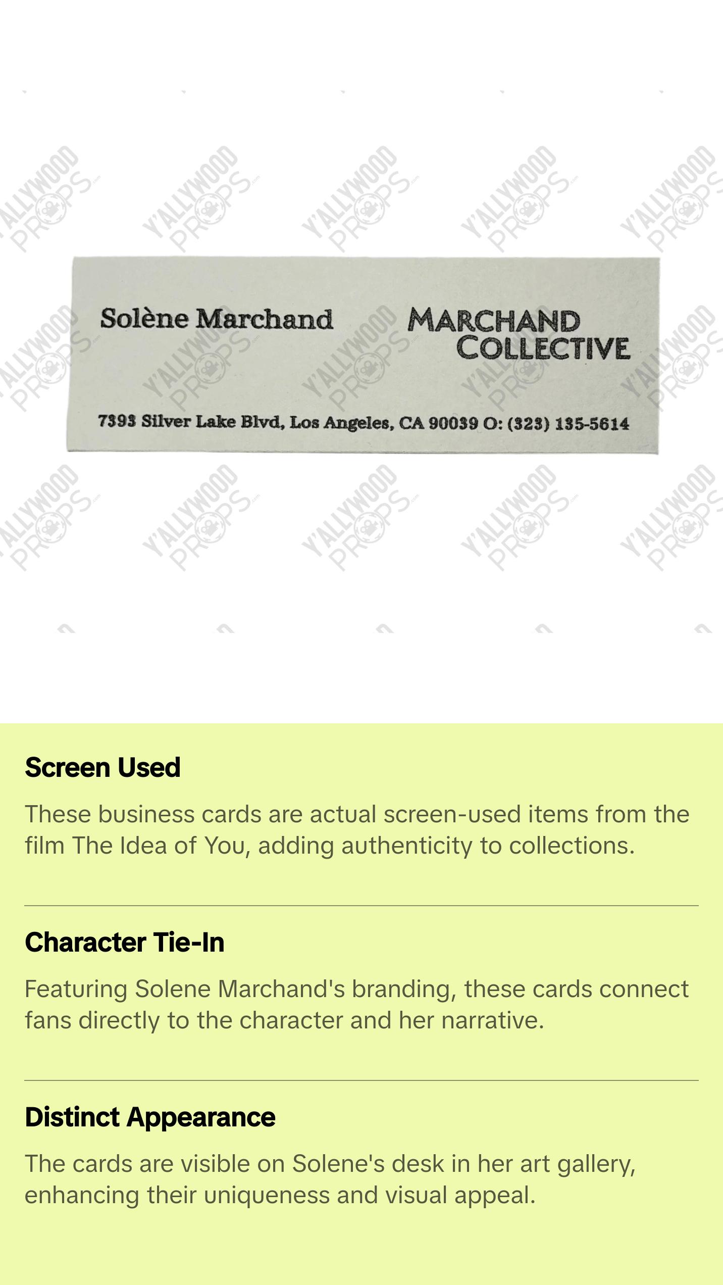 Solene Marchand Business Card The Idea of You (2024)
